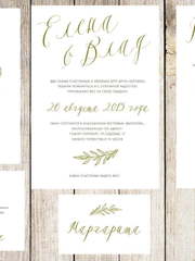 Прямоугольные / Квадратные, Электронное приглашение Приглашение Веточка оливы от Праздничная полиграфия Lovely Mood 2