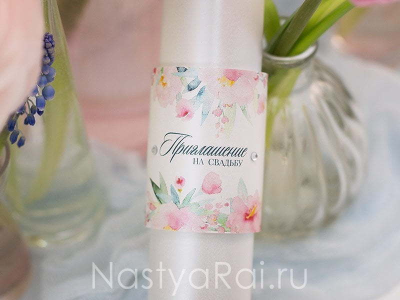 Свиток Свадебный свиток Акварельные цветы от  4