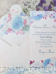 Прямоугольные / Квадратные Приглашение с цветами от  2