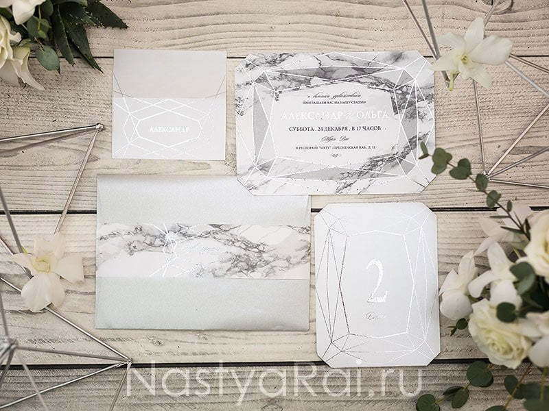 Прямоугольные / Квадратные Приглашение в стиле Геометрия от  6