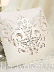 Прямоугольные / Квадратные Пригласительное Ажурный кармашек от  1