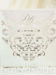 Прямоугольные / Квадратные Пригласительное Ажурный кармашек от  2