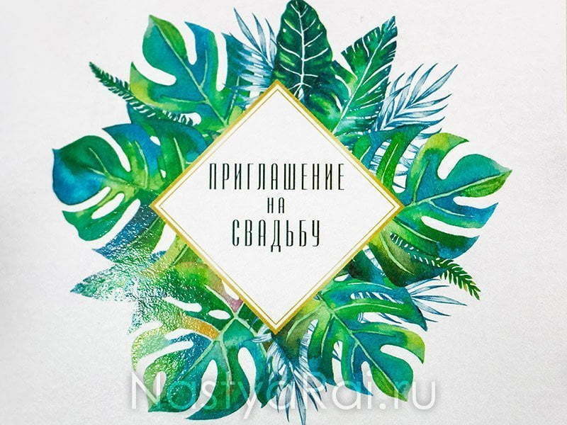 Прямоугольные / Квадратные Пригласительное Тропики от  3