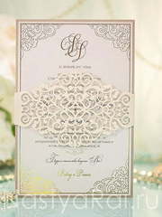 Прямоугольные / Квадратные Приглашение с лазерной резкой от  1