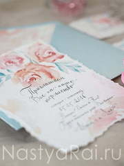 Прямоугольные / Квадратные Приглашение Воздушные цветы от  2