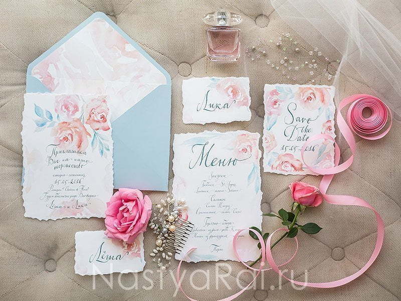 Прямоугольные / Квадратные Приглашение Воздушные цветы от  4