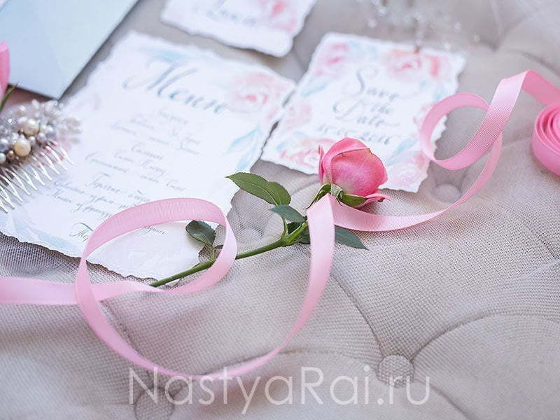 Прямоугольные / Квадратные Приглашение Воздушные цветы от  5