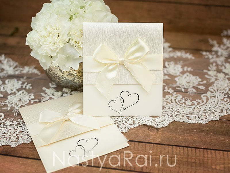 Открытка Приглашения на свадьбу с инициалами от  2