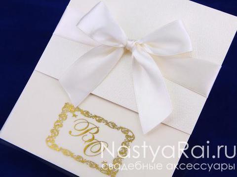 Открытка Приглашения на свадьбу с инициалами от  5