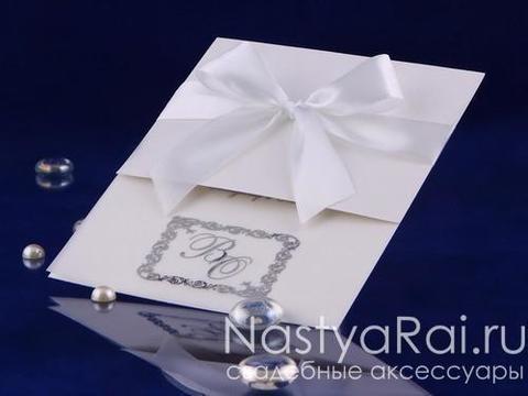 Открытка Приглашения на свадьбу с инициалами от  8