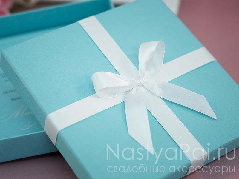 Прямоугольные / Квадратные Приглашение Тиффани в коробочке от  6