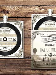 Прямоугольные / Квадратные Приглашение Ретро-пластинка от  1