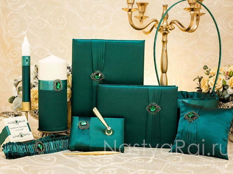 Прямоугольные / Квадратные Свадебное приглашение Изумруд от  4