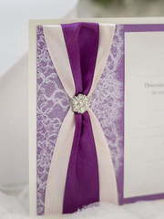 Прямоугольные / Квадратные Приглашение-карточка Лиловый шик от  2
