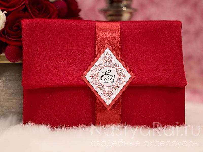 Открытка Приглашение атласное Рубин от  3