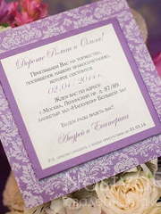 Прямоугольные / Квадратные Свадебное приглашение Сиреневый Дамаск от  1
