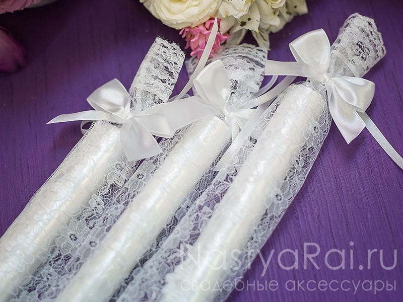 Свиток Кружевной мешочек для свадебного свитка, белый от  2