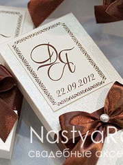 Прямоугольные / Квадратные Приглашение-коробочка под шоколадку от  1