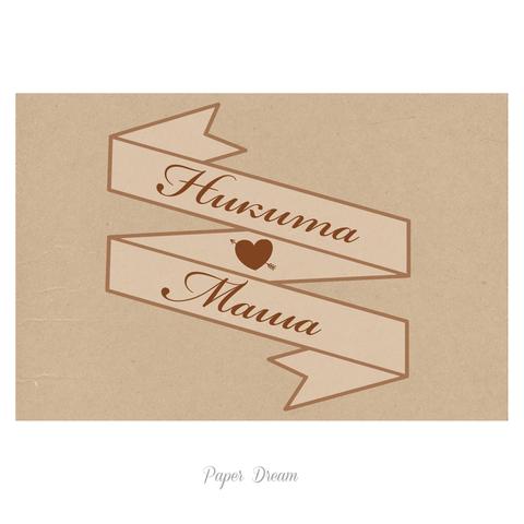 Прямоугольные / Квадратные Приглашение с фото и текстом от Приглашения на свадьбу и аксессуары PaperDream 2