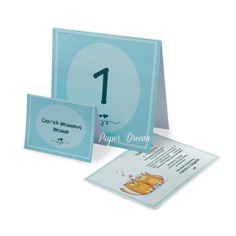 Прямоугольные / Квадратные Приглашение на свадьбу Влюбленные Котики от Приглашения на свадьбу и аксессуары PaperDream 3