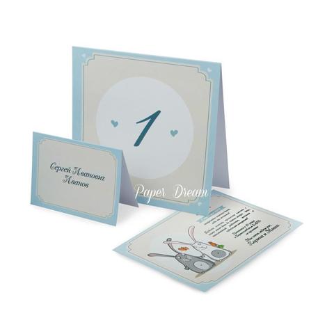 Прямоугольные / Квадратные Приглашение на свадьбу Влюбленные Зайчики от Приглашения на свадьбу и аксессуары PaperDream 3