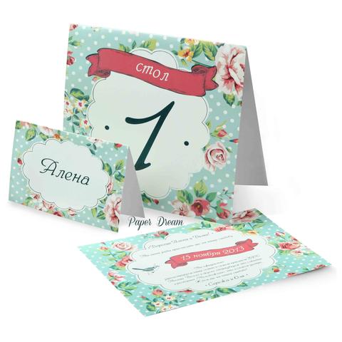 Прямоугольные / Квадратные Приглашение на свадьбу Винтажные Розы от Приглашения на свадьбу и аксессуары PaperDream 5