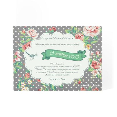 Прямоугольные / Квадратные Приглашение на свадьбу Винтажные Розы от Приглашения на свадьбу и аксессуары PaperDream 8
