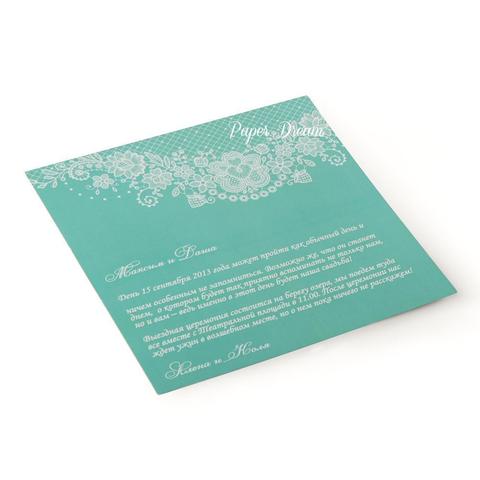 Прямоугольные / Квадратные Приглашение на свадьбу Кружево от Приглашения на свадьбу и аксессуары PaperDream 5