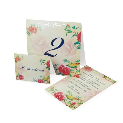 Прямоугольные / Квадратные Приглашение на свадьбу Цветущий Сад от Приглашения на свадьбу и аксессуары PaperDream 4