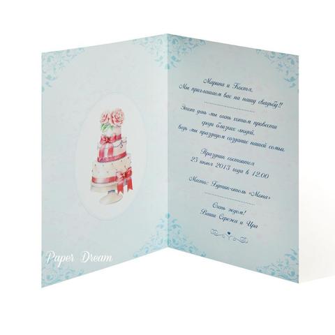 Открытка Приглашение на свадьбу Свадебные Сладости от Приглашения на свадьбу и аксессуары PaperDream 2