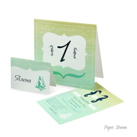 Прямоугольные / Квадратные Приглашение на свадьбу Морское от Приглашения на свадьбу и аксессуары PaperDream 4