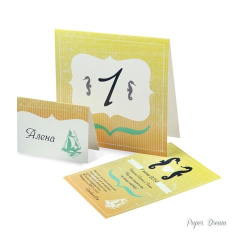 Прямоугольные / Квадратные Приглашение на свадьбу Морское от Приглашения на свадьбу и аксессуары PaperDream 8