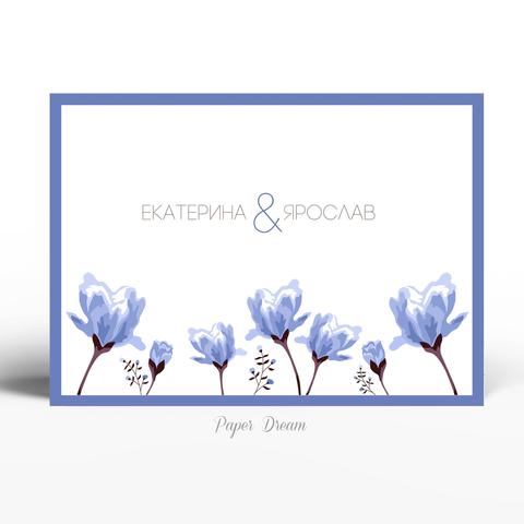 Прямоугольные / Квадратные Приглашение на свадьбу Магнолия от Приглашения на свадьбу и аксессуары PaperDream 5