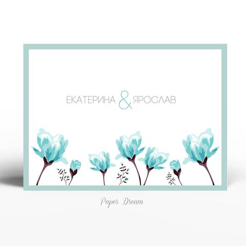 Прямоугольные / Квадратные Приглашение на свадьбу Магнолия от Приглашения на свадьбу и аксессуары PaperDream 6