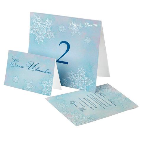 Прямоугольные / Квадратные Приглашение на свадьбу Морозные Узоры от Приглашения на свадьбу и аксессуары PaperDream 3