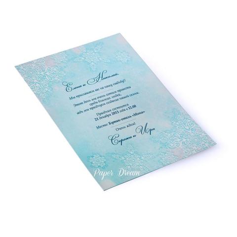 Прямоугольные / Квадратные Приглашение на свадьбу Морозные Узоры от Приглашения на свадьбу и аксессуары PaperDream 4