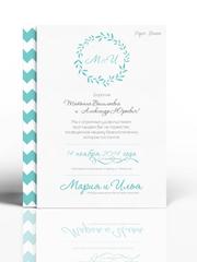 Прямоугольные / Квадратные Приглашение на свадьбу Шеврон от Приглашения на свадьбу и аксессуары PaperDream 1