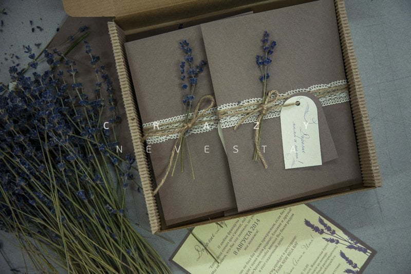 Прямоугольные / Квадратные Приглашение Прованс от Crazy Невеста 5