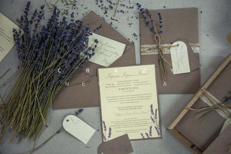Прямоугольные / Квадратные Приглашение Прованс от Crazy Невеста 6