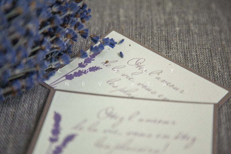 Прямоугольные / Квадратные Приглашение Прованс от Crazy Невеста 8