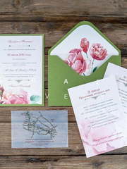 Прямоугольные / Квадратные Приглашение розовый сад от Crazy Невеста 2