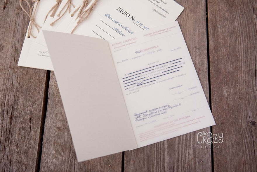 Открытка Приглашение Расшифровка от Crazy Невеста 3