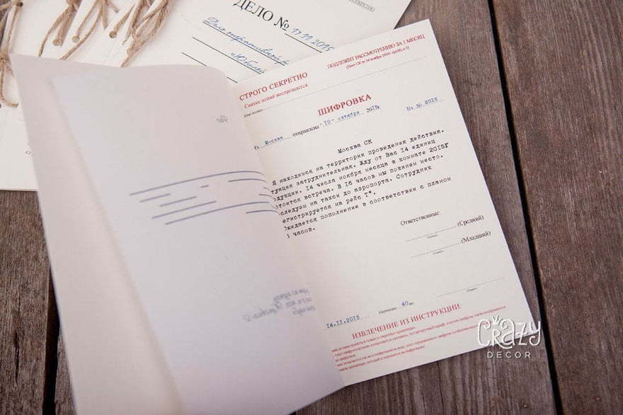 Открытка Приглашение Расшифровка от Crazy Невеста 4