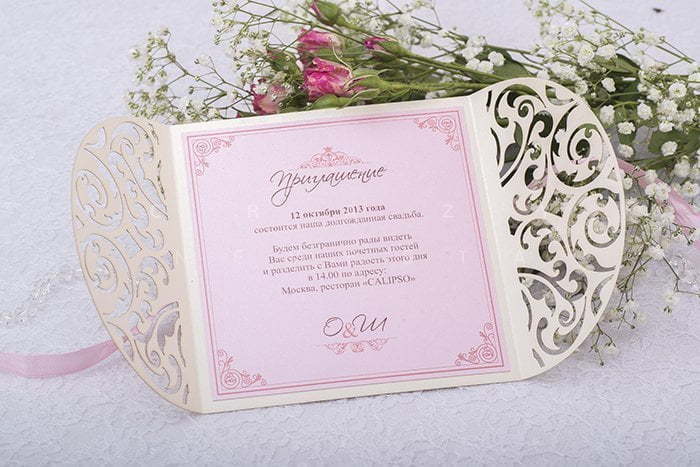 Открытка Приглашение Ажур от Crazy Невеста 11