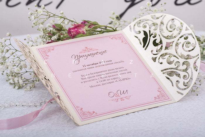 Открытка Приглашение Ажур от Crazy Невеста 12