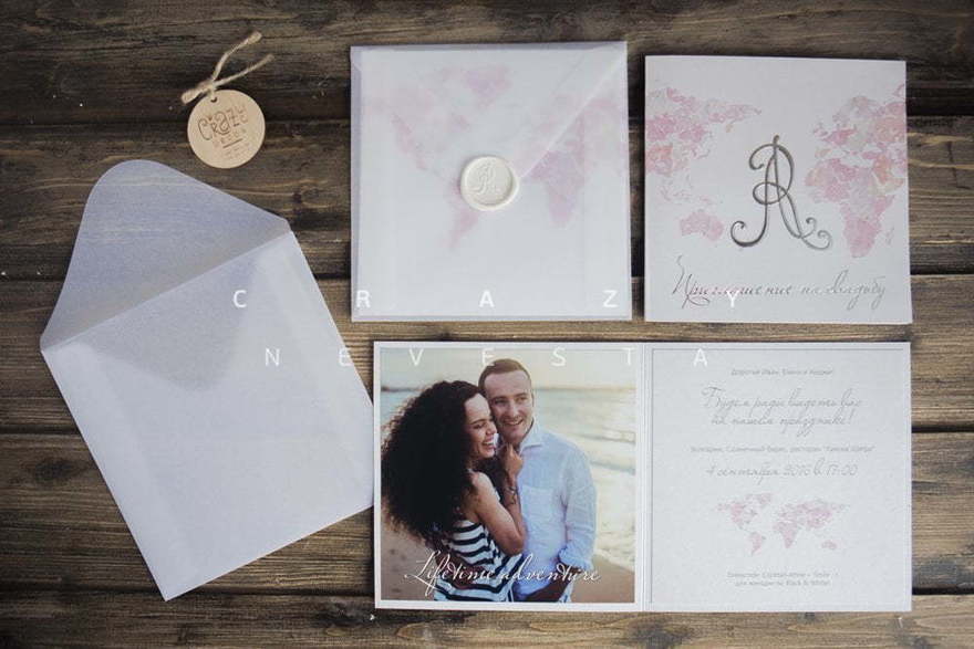Открытка Приглашение Lifetime Adventure от Crazy Невеста 3