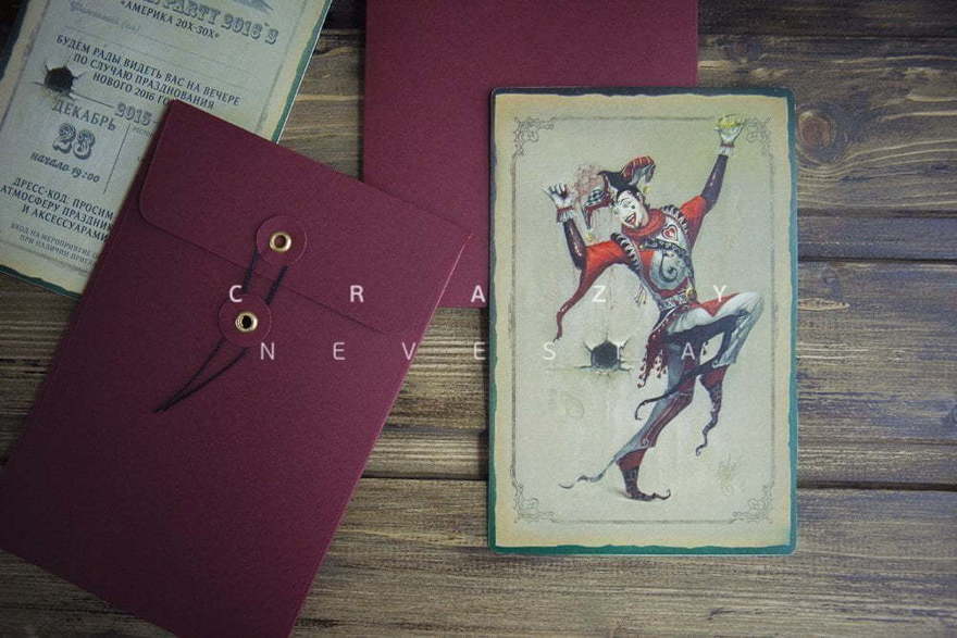 Прямоугольные / Квадратные Приглашение Джокер от Crazy Невеста 5