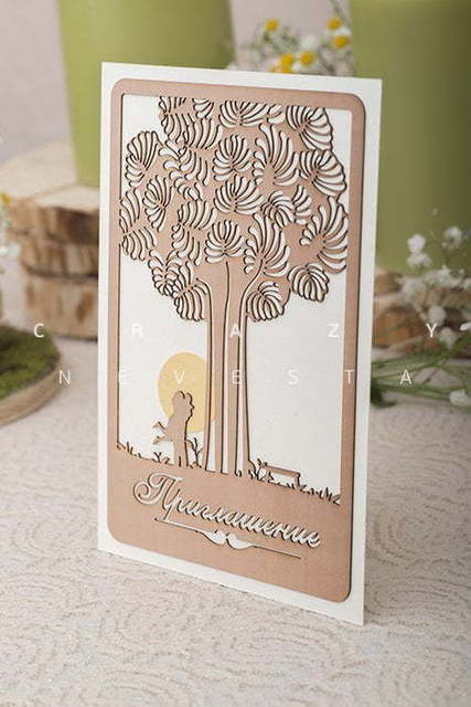 Прямоугольные / Квадратные Приглашение Меджик Вуд от Crazy Невеста 6