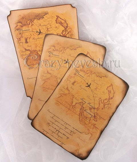 Свиток Приглашение Манускрипт с картой от Crazy Невеста 4