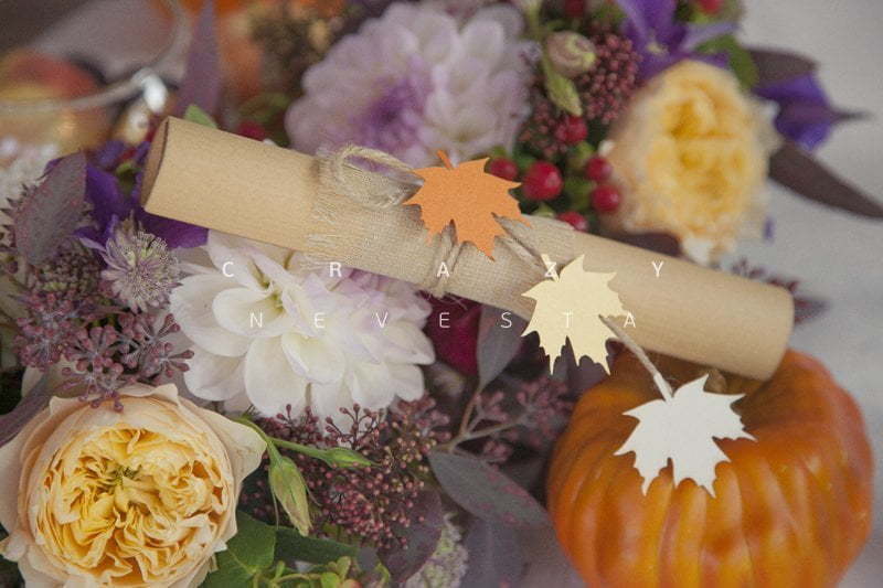 Свиток Приглашение-свиток Кленовый лист от Crazy Невеста 3